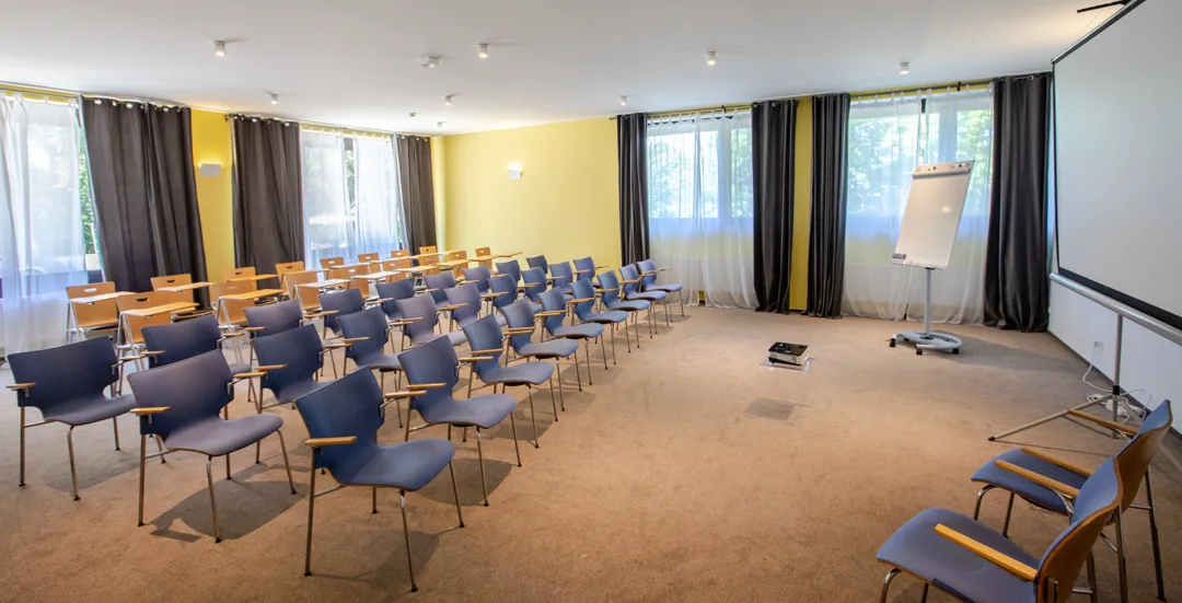 seminar room with audio and video equipment