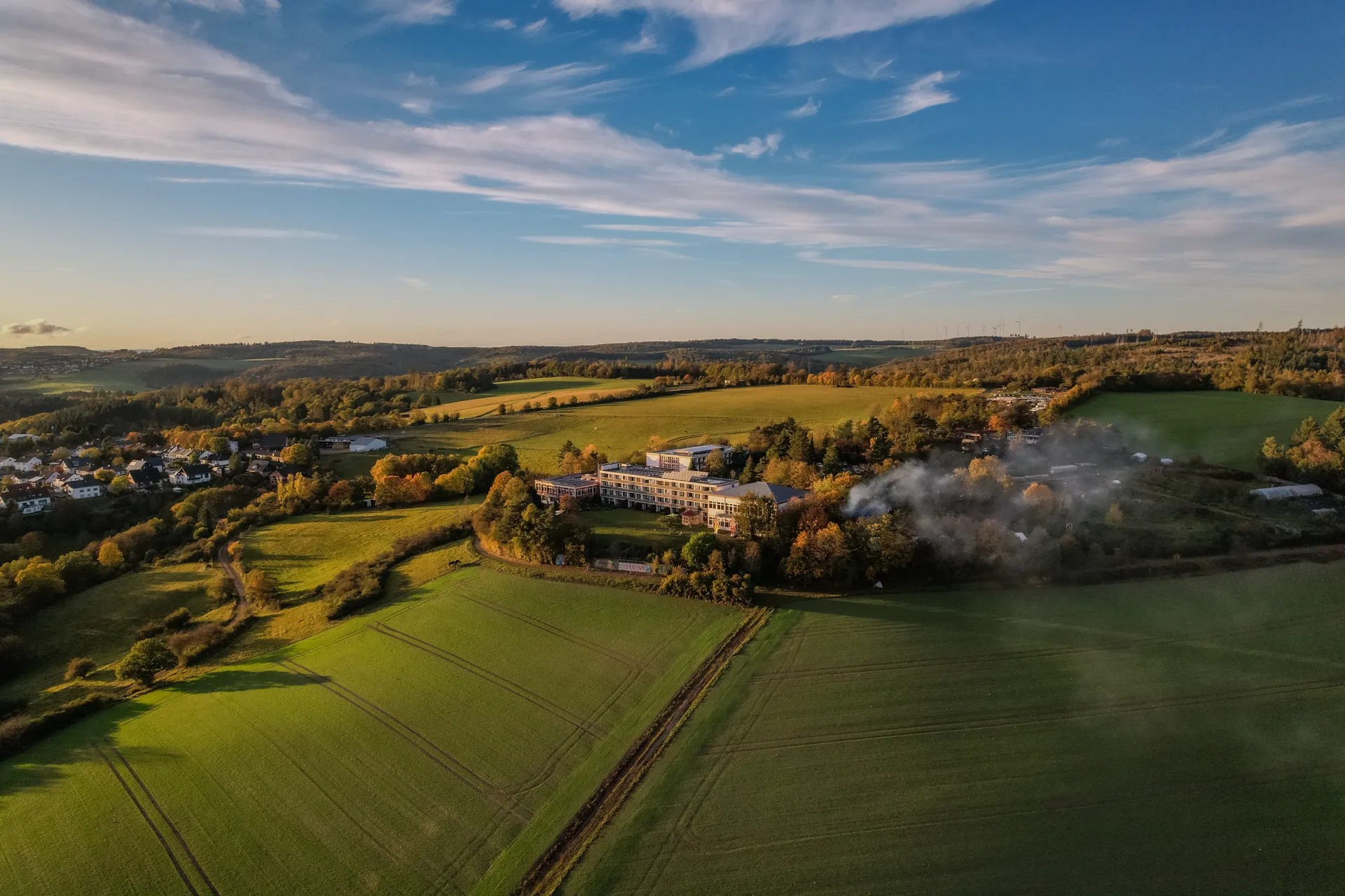 shree peetha nilaya ashram viewed from the sky